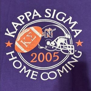 Vintage Jerzees Purple Kappa Sigma Fraternity NSU Homecoming Short Sleeve Tee